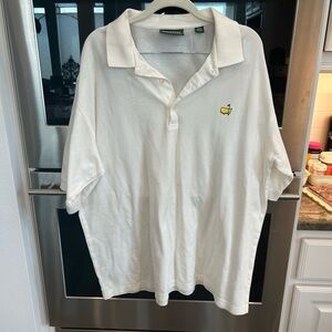 Masters Classic White Polo with Iconic Logo, a few small stains/guc